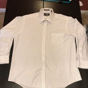 Givenchy Monsieur white w/blue pinstripe men’s dress shirt size 16 1/2 32-33.